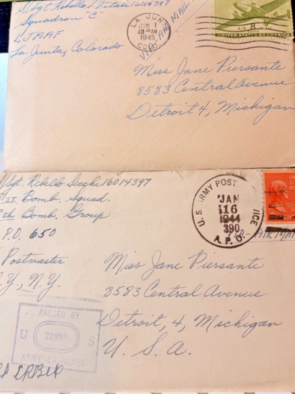 WWII Bomb Squad 1945 Mail US Army 12th bomb group Unit #206578429211